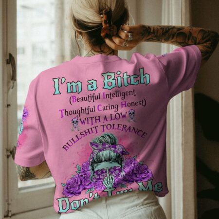I'M A B DON'T TRY ME PURPLE ROSE ALL OVER PRINT - TLNO0102231