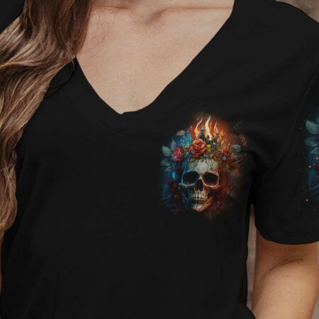 I'M NOT A PRINCESS I'M A QUEEN SKULL ROSE FIRE ALL OVER PRINT - TLTR3003232