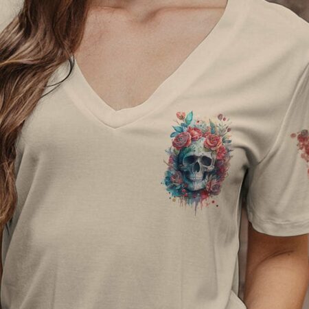 FRESH OUT OF F WATERCOLOR SKULL ALL OVER PRINT - TLTR1602231
