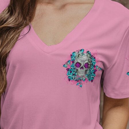 I'M A B DON'T TRY ME TATTOOED FLOWER SKULL ALL OVER PRINT - TLNO2402232