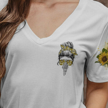 I'M A B DON'T TRY ME MESSY BUN SUNFLOWER ALL OVER PRINT - TLNO1304232