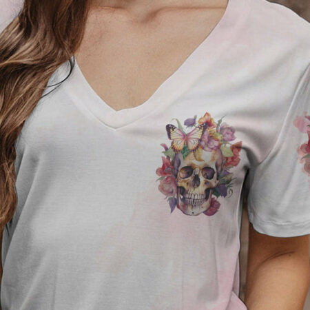 I MAY NOT BE PERFECT WATERCOLOR SKULL FLORAL ALL OVER PRINT - TLTR1204233