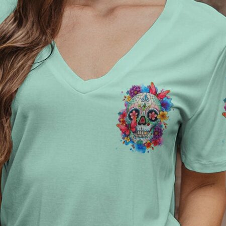 FRESH OUT OF F WATERCOLOR SKULL ALL OVER PRINT - TLTR2103233
