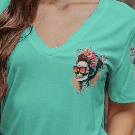 FRESH OUT OF F FLORAL MESSY BUN ALL OVER PRINT - TLTW2403234