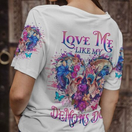 LOVE ME LIKE MY DEMONS DO SKULL ALL OVER PRINT - YHHG2704233