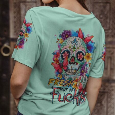 FRESH OUT OF F WATERCOLOR SKULL ALL OVER PRINT - TLTR2103233