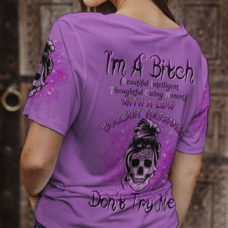I'M A B DON'T TRY ME MESSY BUN TATTOO ALL OVER PRINT - TLTW2403231