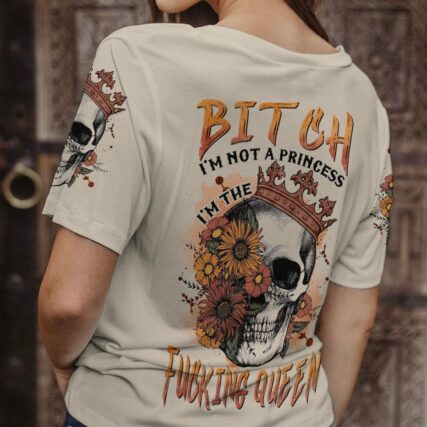 I'M THE F QUEEN FLORAL SKULL ALL OVER PRINT - TLNZ0405232