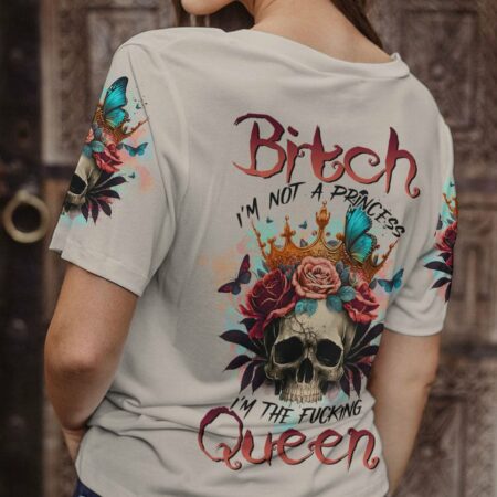 I'M THE F QUEEN SKULL ROSE CROWN ALL OVER PRINT - TLTR0802233
