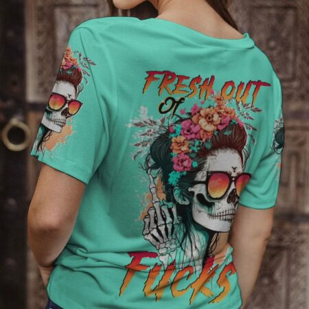 FRESH OUT OF F FLORAL MESSY BUN ALL OVER PRINT - TLTW2403234
