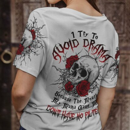 I TRY TO AVOID DRAMA SMOKE SKULL ALL OVER PRINT - YHLN1201232