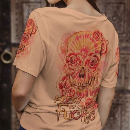 FRESH OUT OF F TIE DYE FLOWER SKULL ALL OVER PRINT - TLTR0303232