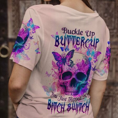 BUCKLE UP BUTTERCUP SKULL ALL OVER PRINT - TLTW2704231
