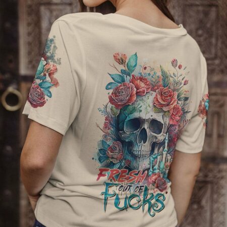 FRESH OUT OF F WATERCOLOR SKULL ALL OVER PRINT - TLTR1602231