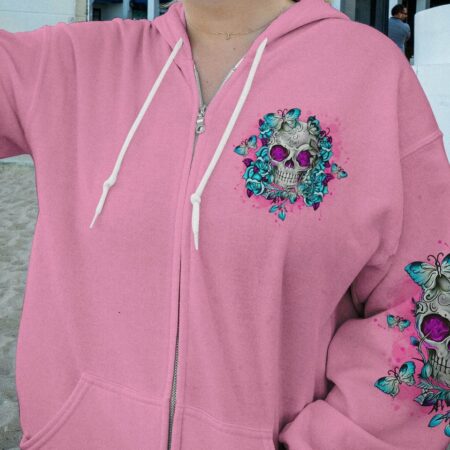 I'M A B DON'T TRY ME TATTOOED FLOWER SKULL ALL OVER PRINT - TLNO2402232