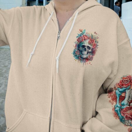 FRESH OUT OF F WATERCOLOR SKULL ALL OVER PRINT - TLTR1602231