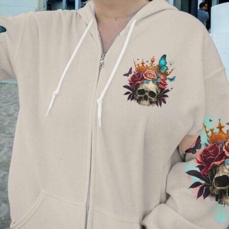 I'M THE F QUEEN SKULL ROSE CROWN ALL OVER PRINT - TLTR0802233