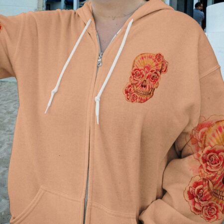 FRESH OUT OF F TIE DYE FLOWER SKULL ALL OVER PRINT - TLTR0303232