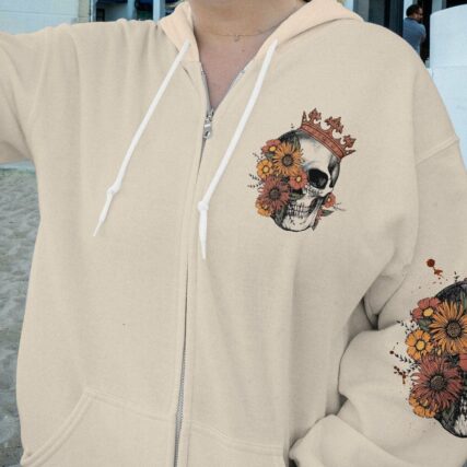 I'M THE F QUEEN FLORAL SKULL ALL OVER PRINT - TLNZ0405232