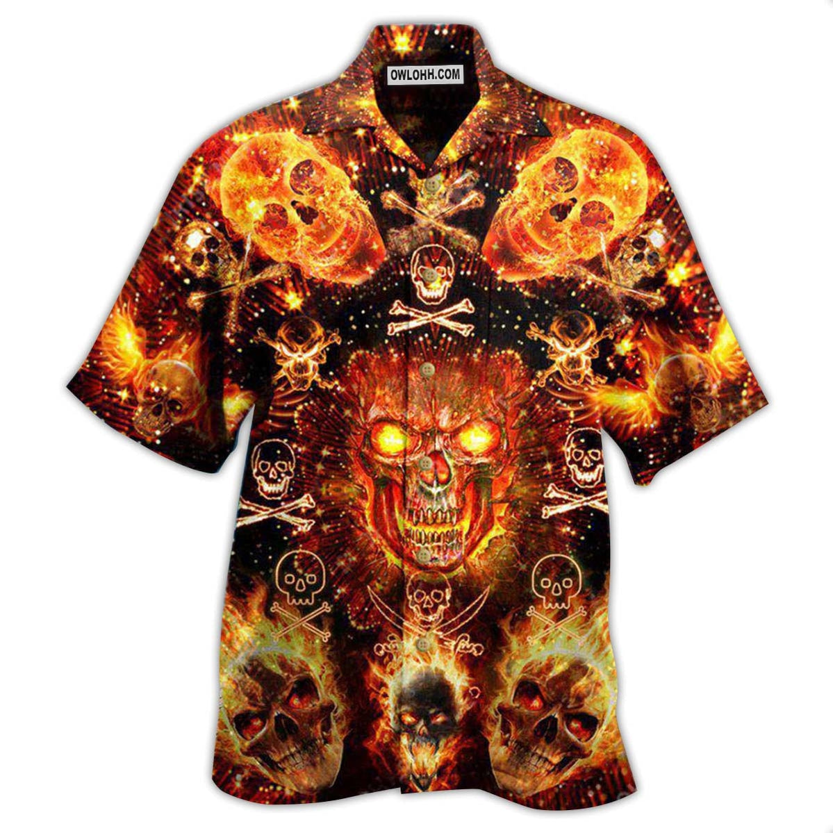 Skull Flaming - Hawaiian Shirt - Owl Ohh - Owl Ohh
