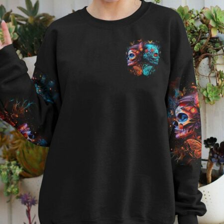 DON'T TRY TO FIGURE ME OUT TWO FACED SKULL ALL OVER PRINT - TLTR0404235