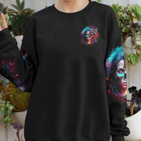 DON'T TRY TO FIGURE ME OUT SKULL GIRL ALL OVER PRINT - TLTW0404232