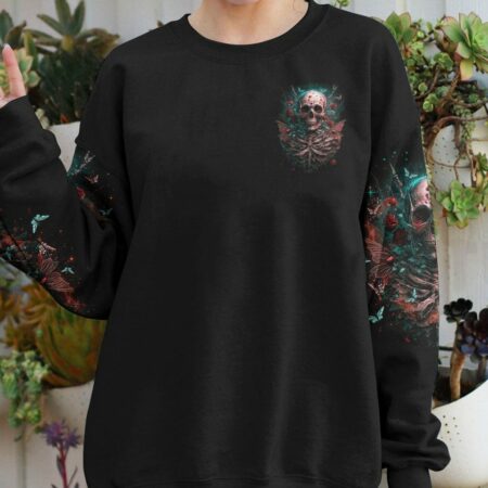 KARMA FAIRY SKULL WITH ROSES ALL OVER PRINT - TLNO2703232