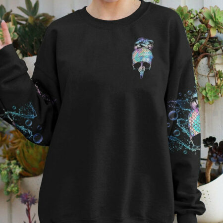 I'M A B DON'T TRY ME MERMAID MESSY BUN ALL OVER PRINT - TLNO1404231
