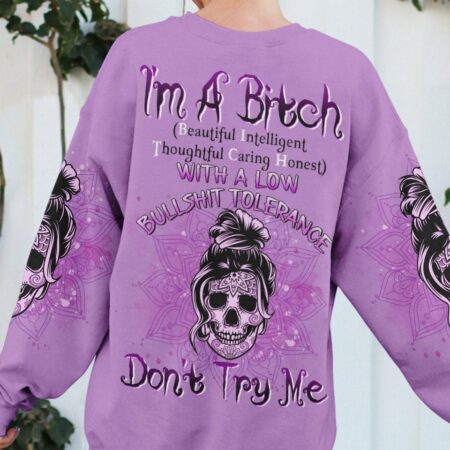 I'M A B DON'T TRY ME MESSY BUN TATTOO ALL OVER PRINT - TLTW2403231