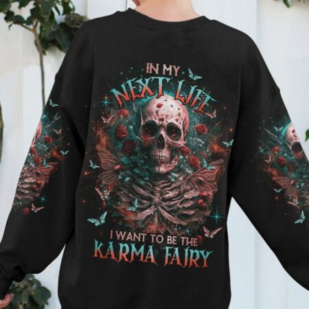 KARMA FAIRY SKULL WITH ROSES ALL OVER PRINT - TLNO2703232