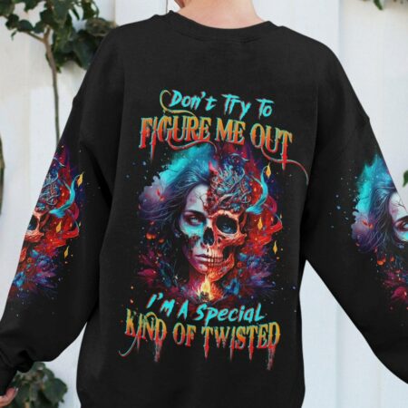 DON'T TRY TO FIGURE ME OUT SKULL GIRL ALL OVER PRINT - TLTW0404232