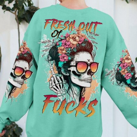 FRESH OUT OF F FLORAL MESSY BUN ALL OVER PRINT - TLTW2403234