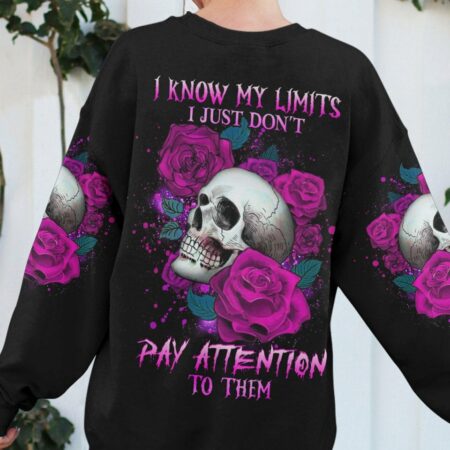 I KNOW MY LIMITS SKULL ROSE ALL OVER PRINT - YHHG0304232