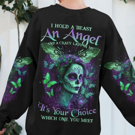 I HOLD A BEAST AN ANGEL SUGAR SKULL BUTTERFLIES ALL OVER PRINT - TLTR0304233