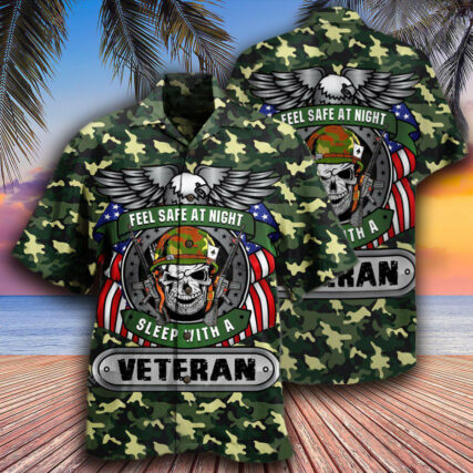 Veteran Feel Safe At Night Sleep With A Veteran - Hawaiian Shirt - Owl Ohh - Owl Ohh