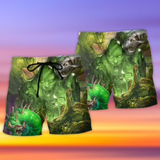 Monster Green Slime So Scare - Beach Short - Owl Ohh - Owl Ohh
