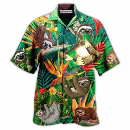 Sloth Happiness All Day - Hawaiian Shirt - Owl Ohh - Owl Ohh