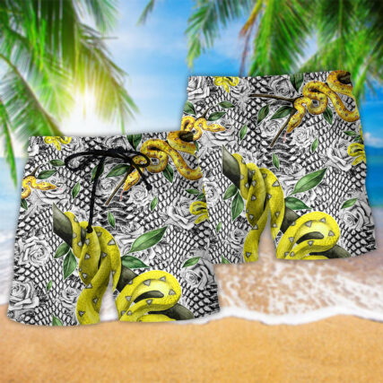 Snake Animals Awesome Snake Leaf - Beach Short - Owl Ohh - Owl Ohh