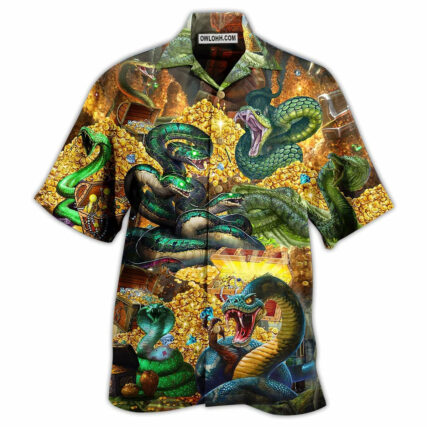 Snake Love Gold Cool - Hawaiian Shirt - Owl Ohh - Owl Ohh