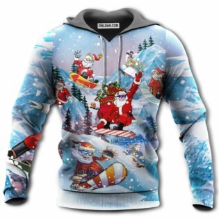 Snowboarding Christmas Close To Heaven Down To Earth - Hoodie - Owl Ohh - Owl Ohh