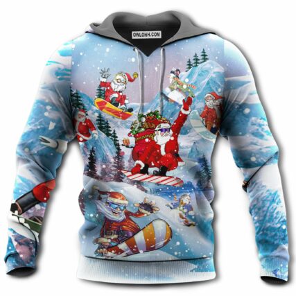 Snowboarding Christmas Close To Heaven Down To Earth - Hoodie - Owl Ohh - Owl Ohh