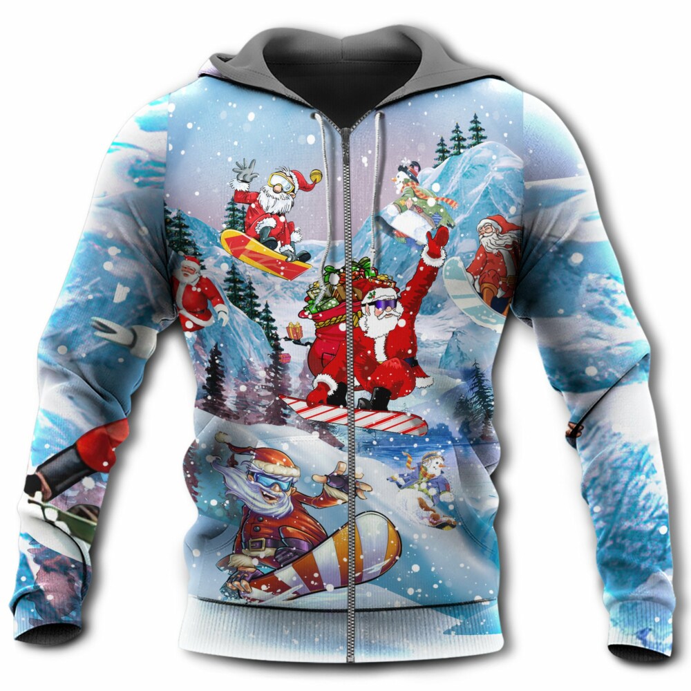 Snowboarding Christmas Close To Heaven Down To Earth - Hoodie - Owl Ohh - Owl Ohh