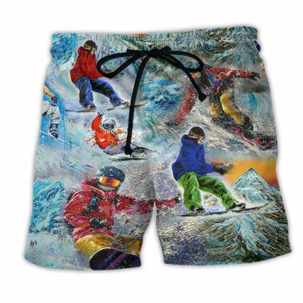 Snowboarding Don't Follow Me I Do Stupid - Beach Short - Owl Ohh - Owl Ohh