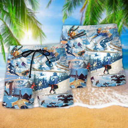 Snowboarding It's Only Cold If You're Standing Still Snow Mounatin - Beach Short - Owl Ohh - Owl Ohh
