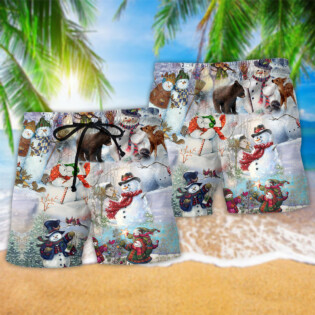 Snowman The World Changes When It's Snow - Beach Short - Owl Ohh - Owl Ohh