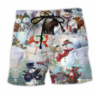 Snowman The World Changes When It's Snow - Beach Short - Owl Ohh - Owl Ohh