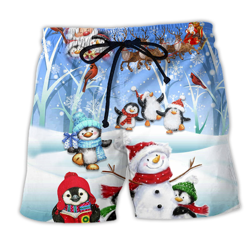Snowman Wishing You A Little Cuteness Christmas - Beach Short - Owl Ohh - Owl Ohh