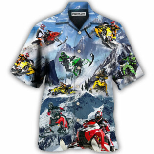 Snowmobile Life Style With Ice Mountain - Hawaiian Shirt - Owl Ohh for men and women, kids - Owl Ohh