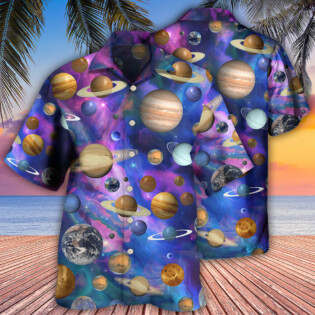 Planet Solar System Galaxy Style - Hawaiian Shirt - Owl Ohh - Owl Ohh