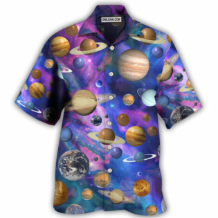 Planet Solar System Galaxy Style - Hawaiian Shirt - Owl Ohh - Owl Ohh